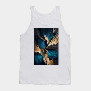 Midnight Golden Blue - Abstract Resin Art Tank Top